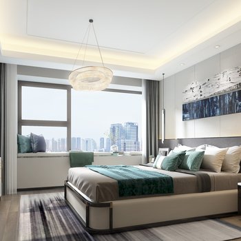 方磊 新中式卧室3d模型