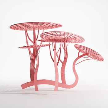 现代蘑菇城市雕塑