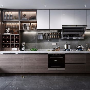 现代风格厨房3d模型