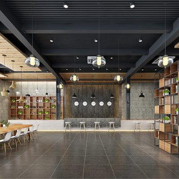 工业风办公接待大厅