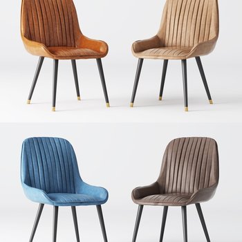 现代轻奢皮革单人椅3d模型