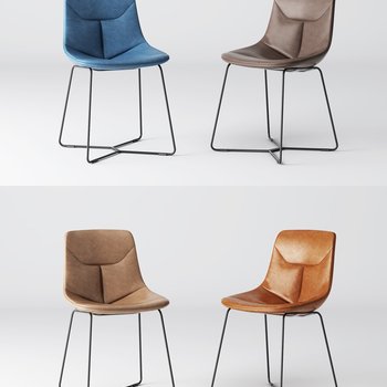 现代铁艺皮革单椅
