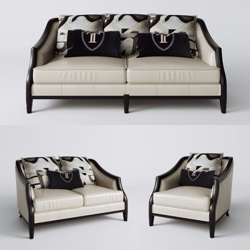 美式沙发组合3d模型