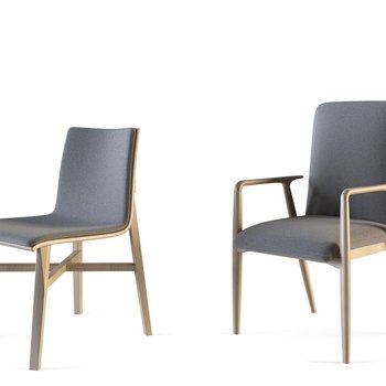现代实木椅3d模型