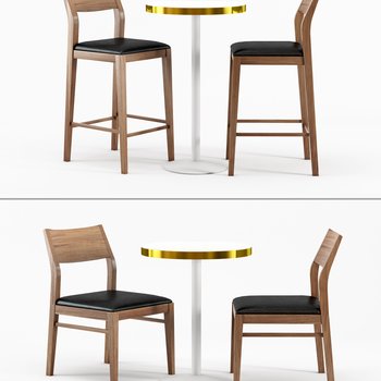 现代实木吧椅餐椅餐桌组合