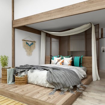 北欧民宿客房3d模型
