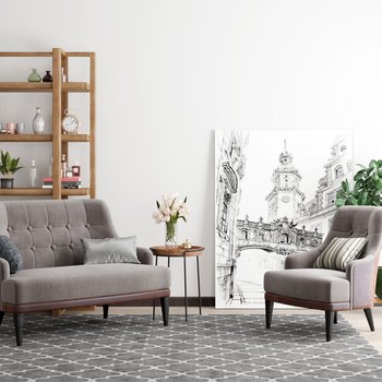 现代简约沙发装饰架组合