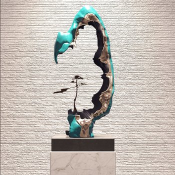 新中式雕塑摆件3d模型