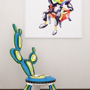 现代儿童椅挂画组合