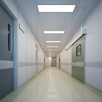 现代医院走廊3d模型