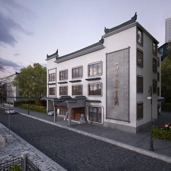 中式建筑外观3d模型