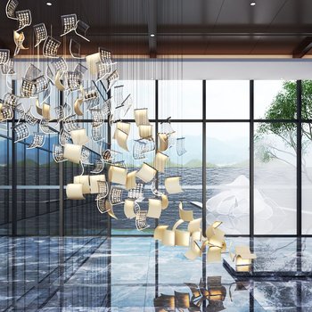 大厅玻璃吊灯3d模型