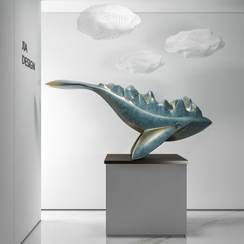 鲸鱼雕塑摆件