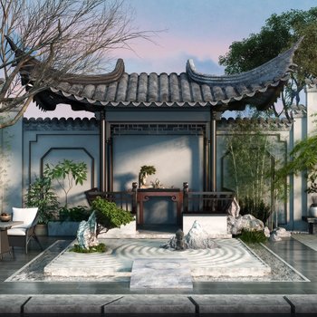 中式后花园3d模型
