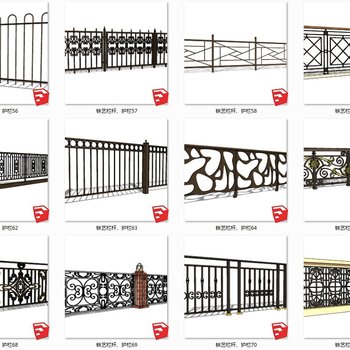 现代铁艺栏杆护栏合集