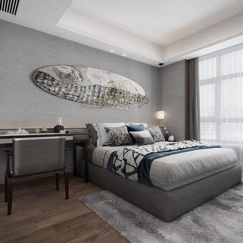 则灵艺术设计 新中式卧室3d模型