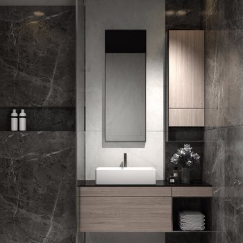 现代简约浴室柜洗手台3d模型