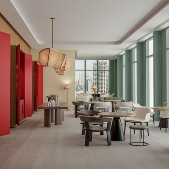 雅布 广州瑰丽酒店餐厅3d模型