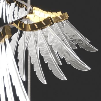 水晶羽翅装饰吊灯3d模型