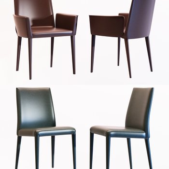 现代椅子组合3d模型