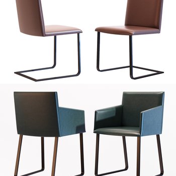 现代椅子组合3d模型
