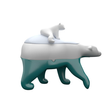 北极熊雕塑装饰摆件3d模型