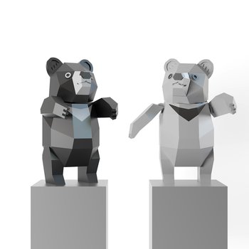 现代抽象小熊雕塑