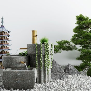 新中式庭院景观禅意小品