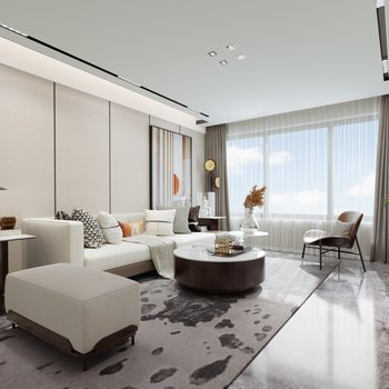 SHD山禾设计 中海丽春湖 现代客厅3d模型