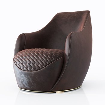 现代皮革单人沙发3d模型