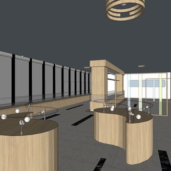 中式展厅su模型