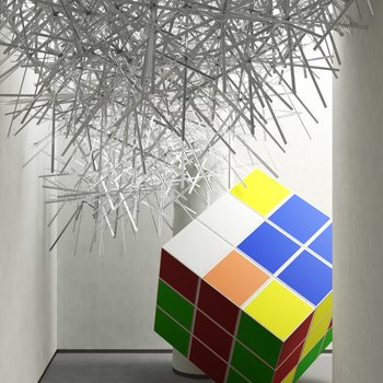 现代魔方雕塑装置