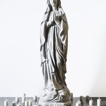 欧式圣母玛利亚人物石膏雕塑 3d模型