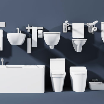 现代卫浴洁具组合3d模型