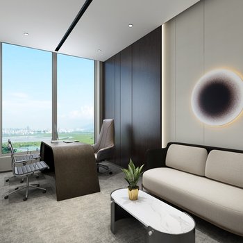 懒猫空间设计 深圳中国华润大厦办公空间 现代办公室3d模型