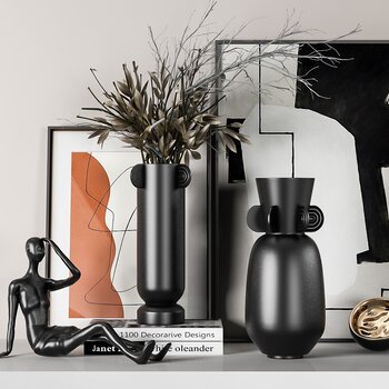 现代花瓶摆件组合3d模型