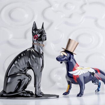 现代网红狗雕塑摆件