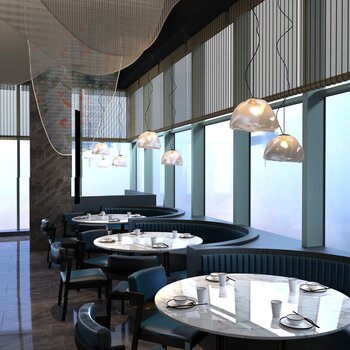 朗昇设计 无锡·食八档餐厅3d模型