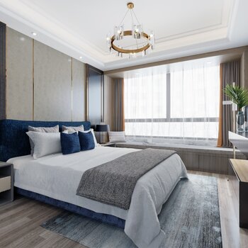 鸿艺源设计 现代卧室3d模型