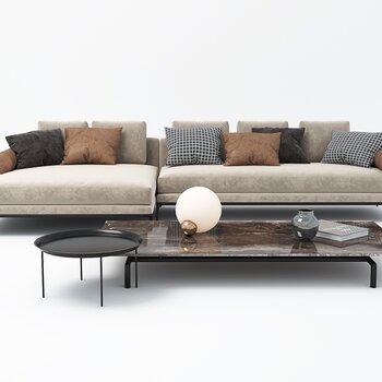 现代沙发茶具组合3d模型