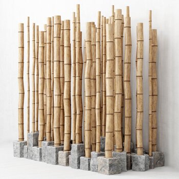 新中式竹子隔断3d模型