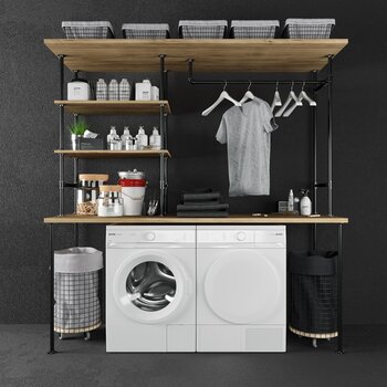 现代洗衣机衣架组合3d模型