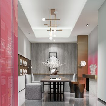 上海孚曼设计 现代新中式售楼处茶室