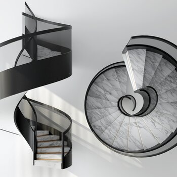 现代玻璃旋转楼梯