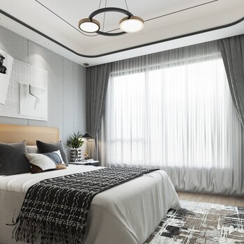 零次方空间设计 现代卧室3d模型