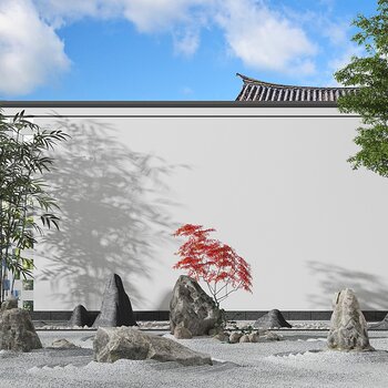 新中式景观石头3d模型
