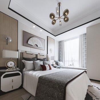 品辰设计 现代新中式卧室