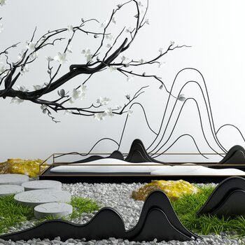 新中式庭院景观小品