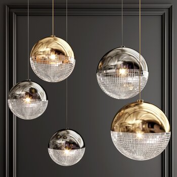 现代球形金属玻璃吊灯