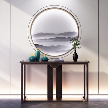 新中式玄关台端景台边柜